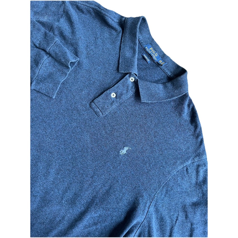 Polo Ralph Lauren  Long Sleeve Shirt XXL Blue Collared 2‎ Button Cotton Classic